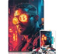 1000 Piece Jigsaw Puzzles for Adults Gifts Bitcoin Logo Adult Jigsaw,Game Toys Every Piece Is Unique - Challenging Family Fun Game 26x38cm