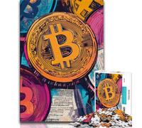 1000 Piece Jigsaw Puzzles for Adults Gifts Bitcoin Logo Adult Jigsaw,Quiz Game for Is Ideal As A Gift for The Whole Family (size 75x50cm)