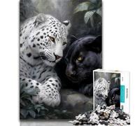1000 Piece Jigsaw Puzzles for Adults Gifts Black And White Leopard Puzzles for Adults,Perfect for Game Nights, Colorful Toy for Home Gift (size 75x50cm)