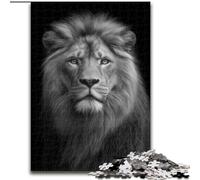 1000 Piece Jigsaw Puzzles for Adults Gifts Black And White Lion, Educational Games Home Decoration Is Ideal As A Gift for The Whole Family (Size 26x38cm)
