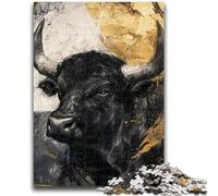 1000 Piece Jigsaw Puzzles for Adults Gifts Black Gold Bull Adult Puzzles,learning Educational Is Ideal As A Gift for The Whole Family (75x50cm)