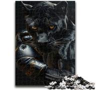 1000 Piece Jigsaw Puzzles for Adults Gifts Black Leopard Boxer 1000 Pieces for Adults,is Ideal As Gifts for The Whole Family for Age 14 (26x38cm)