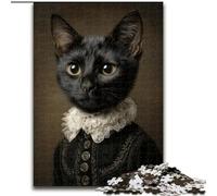 1000 Piece Jigsaw Puzzles for Adults Gifts Black Noble Cat Help The Brain Exercise Addictive Toys to Cultivate Patience Perfect Decoration 26x38cm