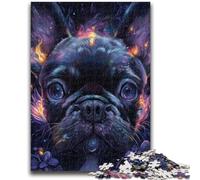 1000 Piece Jigsaw Puzzles for Adults Gifts Black Pug, Toys Educational Games Stress Relieving Wall Decoration 26X38CM