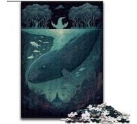 1000 Piece Jigsaw Puzzles for Adults Gifts Blue Whale Fantasy, Family Game for And Unique Home Decor And Gifts for Age 14 (Size 26x38cm)