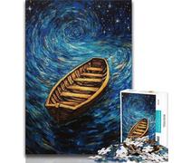 1000 Piece Jigsaw Puzzles for Adults Gifts Boat Under The Night Sky Teenager Puzzles,Educational Games DIY Toys Great Gifts And Toys (size 75x50cm)