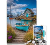 1000 Piece Jigsaw Puzzles for Adults Gifts Boats on Resort Island Adult Jigsaw,Game Toys Every Piece Is Unique - Challenging Family Fun Game 26x38cm