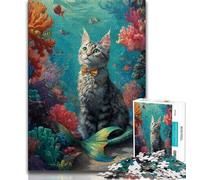 1000 Piece Jigsaw Puzzles for Adults Gifts Bow Cat 1000 Pieces for Adults,is Ideal As Gifts for The Whole Family for Age 14 75x50cm