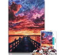 1000 Piece Jigsaw Puzzles for Adults Gifts Bridge at Sunset,for Educational Game Challenge Toy Artists Collection,Fine Art (38x26cm)