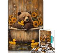 1000 Piece Jigsaw Puzzles for Adults Gifts Brown Bear in The Toilet Adult Puzzles,Educational Stress Relief Toy Great Gifts And Toys (size 75x50cm)