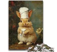 1000 Piece Jigsaw Puzzles for Adults Gifts Bunny Playing with Toilet Paper Game Toys Every Piece Is Unique - Challenging Family Fun Game 26x38cm
