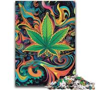 1000 Piece Jigsaw Puzzles for Adults Gifts Cannabis Leaves Adult Puzzles,learning Educational Is Ideal As A Gift for The Whole Family (38x26cm)