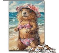 1000 Piece Jigsaw Puzzles for Adults Gifts Capibara on Vacation,Help The Brain Exercise Addictive Toys to Cultivate Patience Enhance Memory 50x75cm