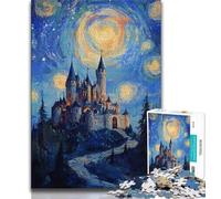 1000 Piece Jigsaw Puzzles for Adults Gifts Castle Under The Stars Teenager Puzzles,Artistic Wall Decor & Birthday Gift Idea for Friends, Home Office (size 38x26cm)
