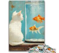 1000 Piece Jigsaw Puzzles for Adults Gifts Cat And Goldfish Learning Educational Toy for Is Ideal As A Gift for The Whole Family 50x75cm