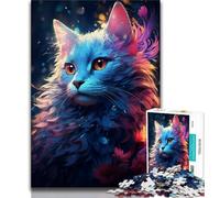 1000 Piece Jigsaw Puzzles for Adults Gifts Cat in The Flowers Teenager Puzzles,Family Entertainment Toys with Matching Poster And Trivia Sheet 38x26cm