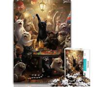 1000 Piece Jigsaw Puzzles for Adults Gifts Cats Party 1000 Pieces for Adults,family Fun Games Is Ideal As A Gift for The Whole Family 38x26cm