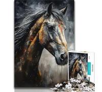 1000 Piece Jigsaw Puzzles for Adults Gifts Charcoal Horse Portrait 1000 Pieces for Adults,family Fun Games Is Ideal As A Gift for The Whole Family 38x26cm