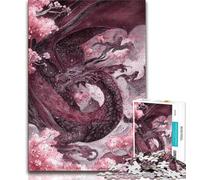 1000 Piece Jigsaw Puzzles for Adults Gifts Cherry Blossoms Japanese Dragon Adult Puzzles,Educational Stress Relief Toy Great Gifts And Toys (size 38x26cm)