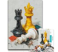 1000 Piece Jigsaw Puzzles for Adults Gifts Chess Oil Painting,Learning Educational Toys Family Games Suitable for Desktop Decoration (38x26cm)