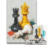 1000 Piece Jigsaw Puzzles for Adults Gifts Chess Oil Painting Teenager Jigsaw,Artistic Wall Decor & Birthday Gift Idea for Friends, Home Office 26x38cm