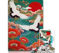 1000 Piece Jigsaw Puzzles for Adults Gifts Chinese Style Red-crowned Crane, Family Game Stress Reliever Difficult Challenge,Birthday Present, Gifts for And Age 14 38x26cm