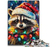 1000 Piece Jigsaw Puzzles for Adults Gifts Christmas Raccoon Suitable for Ages 14 And Up Suitable for Couples Gifts for Friends And Family 50x75cm