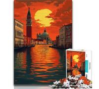 1000 Piece Jigsaw Puzzles for Adults Gifts City at Sunset Puzzles for Adults,Educational Toy Funny Family Games Unique Home Decor (size 75x50cm)