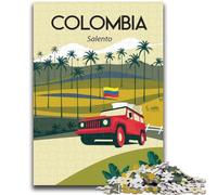 1000 Piece Jigsaw Puzzles for Adults Gifts Colombia Salento Palms Tra Teenager Puzzles,Family Entertainment Toys with Matching Poster And Trivia Sheet (26x38cm)