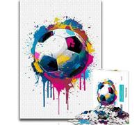 1000 Piece Jigsaw Puzzles for Adults Gifts Colored Football Puzzles for Adults,Perfect for Game Nights, Colorful Toy for Home Gift (size 75x50cm)