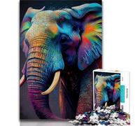 1000 Piece Jigsaw Puzzles for Adults Gifts Colorful Elephant Animal 1000 Pieces for Adults,is Ideal As Gifts for The Whole Family for Age 14 26x38cm