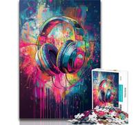 1000 Piece Jigsaw Puzzles for Adults Gifts Colorful Headphones Teenager Puzzles,Artistic Wall Decor & Birthday Gift Idea for Friends, Home Office (size 75x50cm)