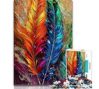 1000 Piece Jigsaw Puzzles for Adults Gifts Coloured Feathers Teenager Puzzles,Educational Games DIY Toys Great Gifts And Toys (size 38x26cm)