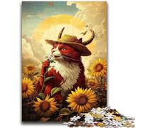 1000 Piece Jigsaw Puzzles for Adults Gifts Cowboy Cat Adult Puzzles,learning Educational Is Ideal As A Gift for The Whole Family (38x26cm)
