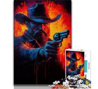 1000 Piece Jigsaw Puzzles for Adults Gifts Cowboy Oil Painting Adult Puzzles,Educational Stress Relief Toy Great Gifts And Toys (size 75x50cm)