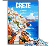 1000 Piece Jigsaw Puzzles for Adults Gifts Crete Greece,Help The Brain Exercise Addictive Toys to Cultivate Patience Artists Collection,Fine Art 50x75cm