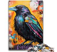 1000 Piece Jigsaw Puzzles for Adults Gifts Crow Graffiti Adult Puzzles,Staycation Kill Time with Fully Interlocking Randomly Shaped Pieces (26x38cm)