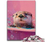 1000 Piece Jigsaw Puzzles for Adults Gifts Cute Otter 1000 Pieces for Adults,Decompressing Intellectual Educational Toy Perfect Decoration (26x38cm)