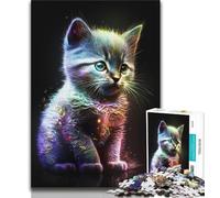 1000 Piece Jigsaw Puzzles for Adults Gifts Cute Stars Kitten Adult Puzzles,Staycation Kill Time with Fully Interlocking Randomly Shaped Pieces 75x50cm