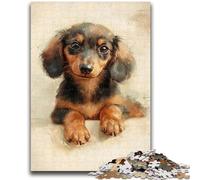 1000 Piece Jigsaw Puzzles for Adults Gifts Dachshund Retro Stress Reliever Staycation Kill Time Wishlist with Santa Claus 50x75cm