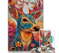 1000 Piece Jigsaw Puzzles for Adults Gifts Deer Art,Learning Educational Toys Family Games Suitable for Desktop Decoration (38x26cm)