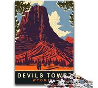 1000 Piece Jigsaw Puzzles for Adults Gifts Devils Tower Stress Reliever Staycation Kill Time Wishlist with Santa Claus (size 38x52cm)
