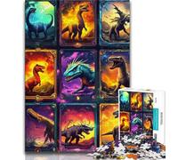 1000 Piece Jigsaw Puzzles for Adults Gifts Dinosaur Collage Puzzles for Teenagers,Educational Family Game Suitable for Desktop Decoration (size 38x26cm)