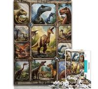 1000 Piece Jigsaw Puzzles for Adults Gifts Dinosaur Collage Teenager Puzzles,Artistic Wall Decor & Birthday Gift Idea for Friends, Home Office (size 38x26cm)