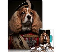 1000 Piece Jigsaw Puzzles for Adults Gifts Dog in Military Uniform 1000 Pieces for Adults,family Fun Games Is Ideal As A Gift for The Whole Family 75x50cm