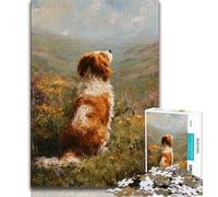 1000 Piece Jigsaw Puzzles for Adults Gifts Dog Oil Painting 1000 Pieces for Adults,is Ideal As Gifts for The Whole Family for Age 14 75x50cm