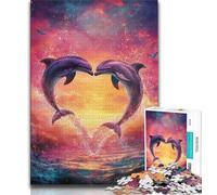 1000 Piece Jigsaw Puzzles for Adults Gifts Dolphin Couple Adult Puzzles,Educational Stress Relief Toy Great Gifts And Toys (size 75x50cm)