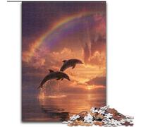1000 Piece Jigsaw Puzzles for Adults Gifts Dolphins Under The Rainbow Help The Brain Exercise Addictive Toys to Cultivate Patience A Work of Art (size 50x75cm)