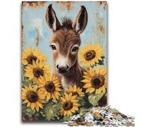 1000 Piece Jigsaw Puzzles for Adults Gifts Donkey And Sunflower Adult Puzzles,learning Educational Is Ideal As A Gift for The Whole Family (38x26cm)