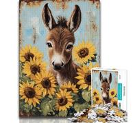 1000 Piece Jigsaw Puzzles for Adults Gifts Donkey And Sunflower Teenager Puzzles,Educational Games DIY Toys Great Gifts And Toys (size 38x26cm)